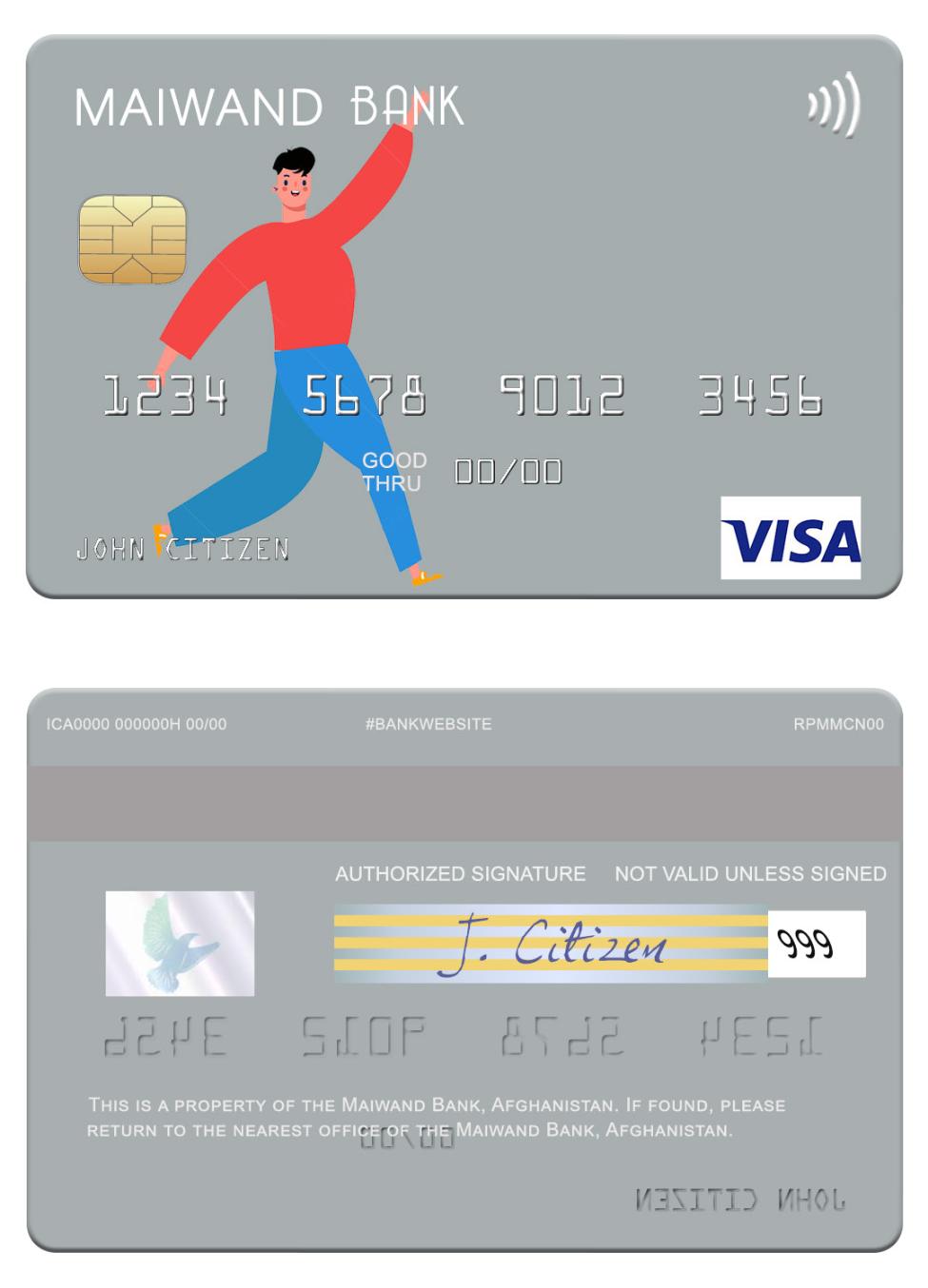 Afghanistan Maiwand Bank visa card